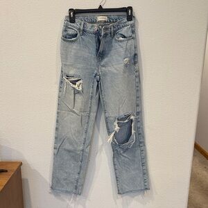 PacSun 90’s straight Light Blue Distressed Boyfriend Jeans